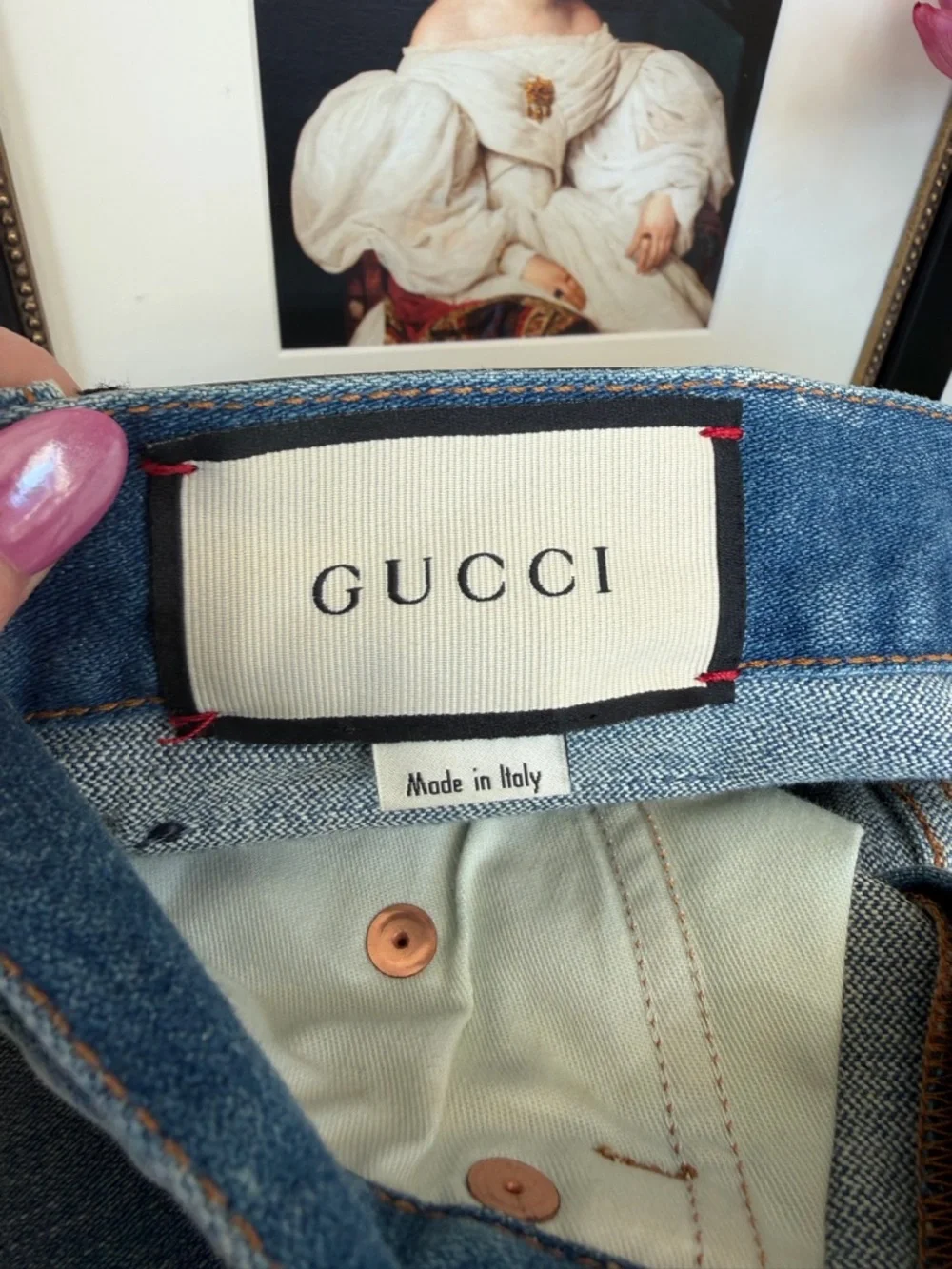 GUCCI 🍒Cherry Patch Jean Shorts - Picture 4 of 11